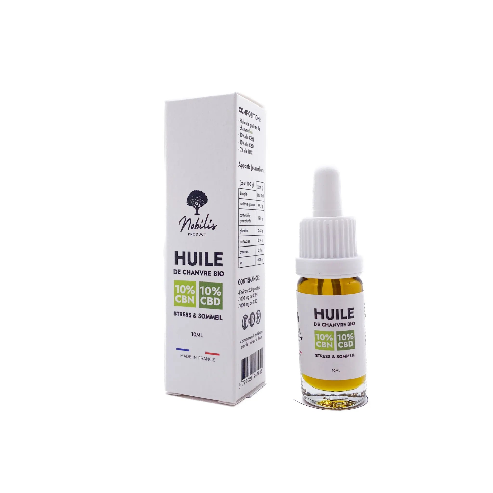 Huile Stress & Sommeil 10% CBD + 10% CBN - Nobilis - 10ml - DYNAMITE CBD